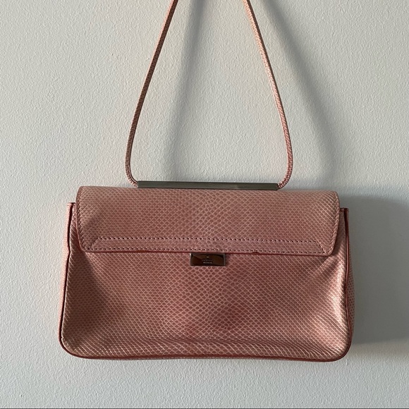 100% authentic vintage pale pink snakeskin Gucci handbag purse silver hardware - Picture 3 of 6